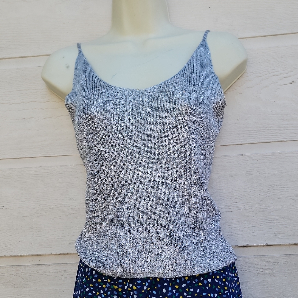 White Fox Boutique Metallic Knit Camisole